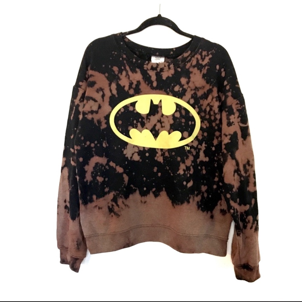 Batman Hand Bleached Crew neck Sweater Size M
